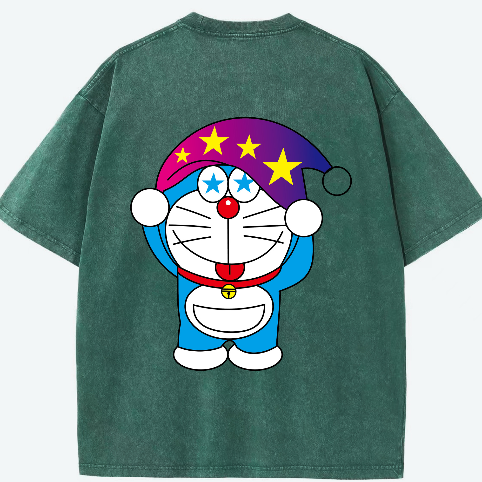 （画像用） ドラえもん Doraemon 綿100% ヴィンテージ風 半袖Tシャツ（背面プリント）